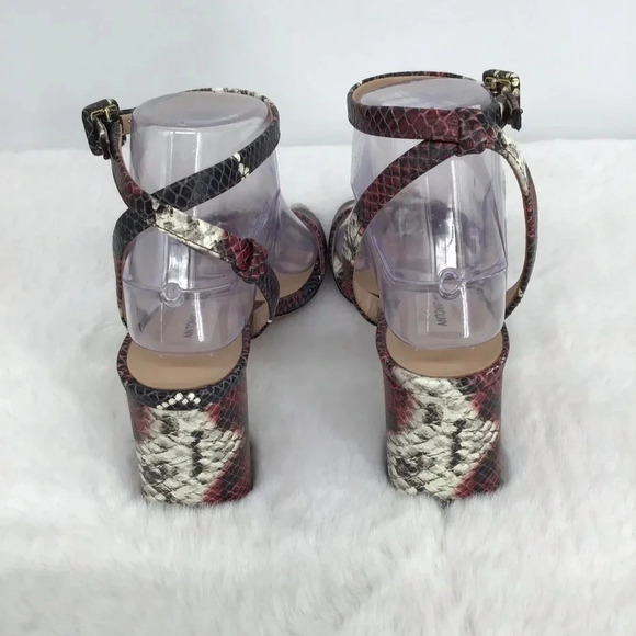 Antonio Milani Women’s Gwyn All leather Snake Print Block Heel Sandal Size 6 - Picture 6 of 12
